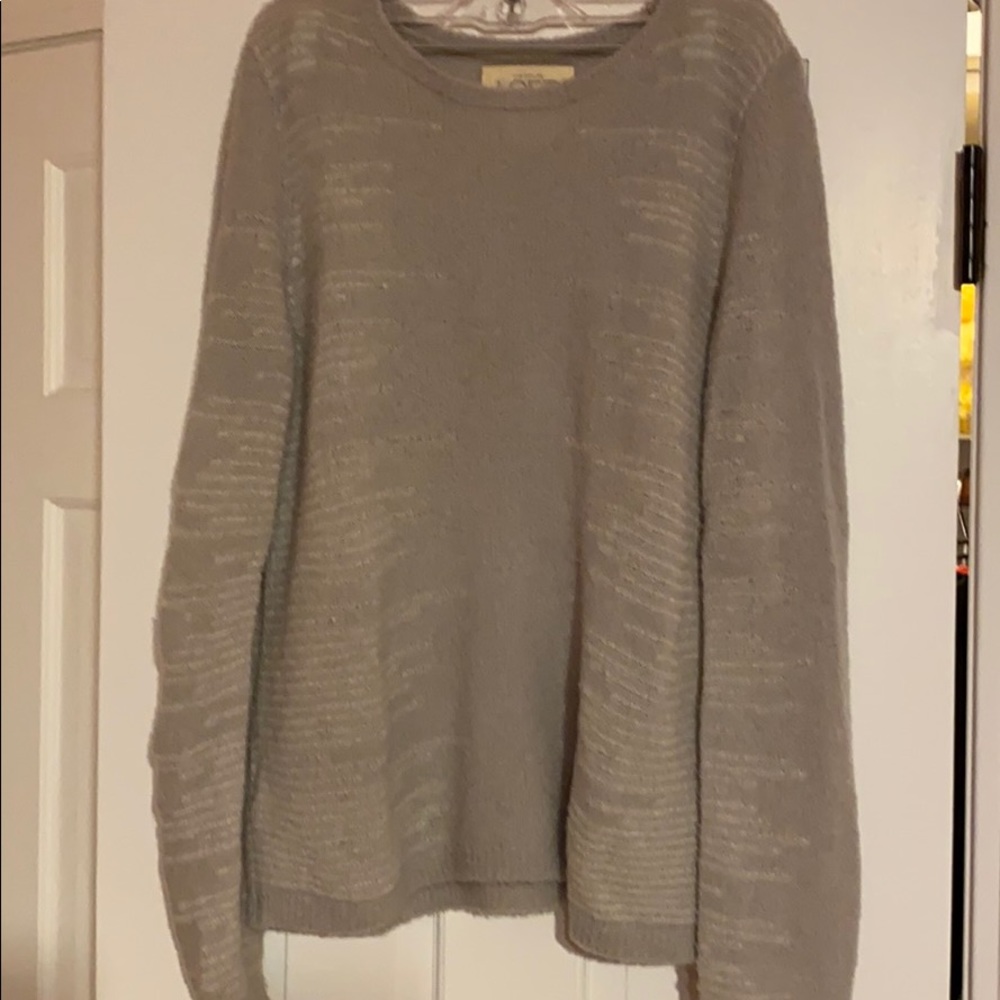 Ann Taylor Loft Lounge Light Gray Sweater - size M